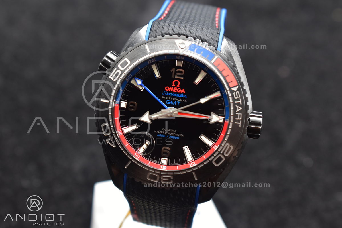 Planet Ocean 45.5mm Deep Black Real Ceramic VSF 1:1 Best Edition on Black Nylon Strap A8906 Super Clone